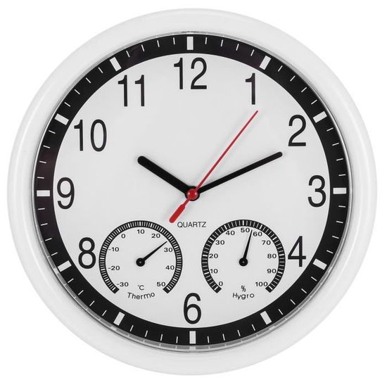 Lafocuse Horloge Murale avec Thermomètre et Hygromètre