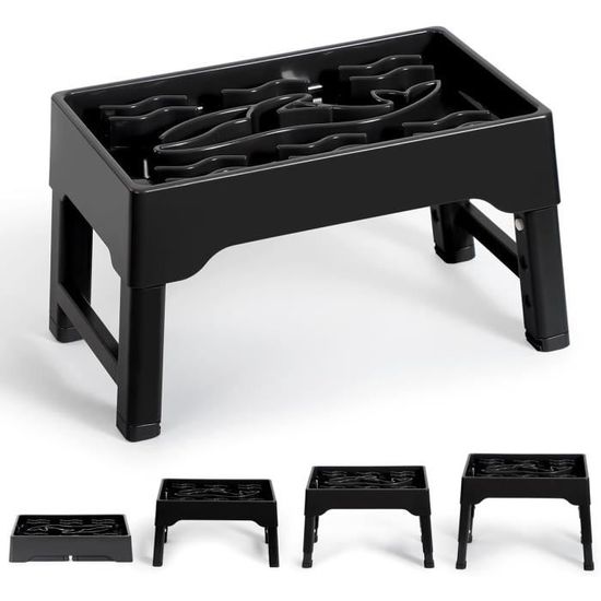 Support Réglable Pour Gamelle De Chien à 5 Hauteurs - Avec Bol Anti-glouton Et Bol Eau Inox - Pliable Et Stable