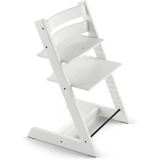 STOKKE Tripp Trapp - Chaise haute évolutive - Réglable de la naissance à l’âge adulte - Confortable et ergonomique - Blanc