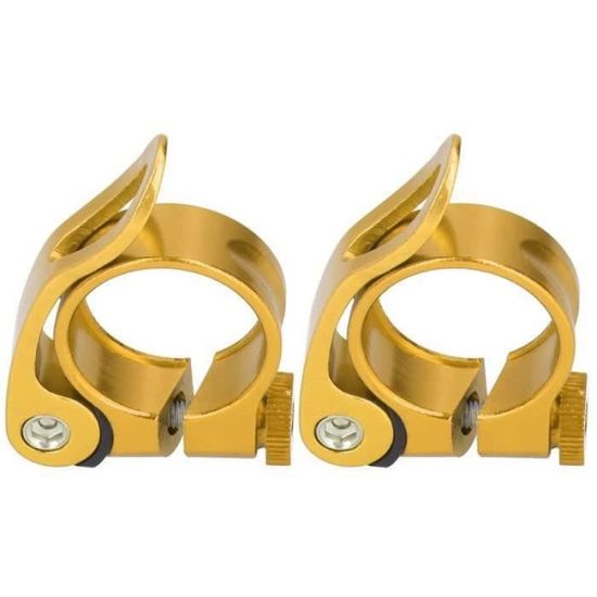 Collier Serrage Réglable Dégagement Rapide Tige Selle Vélo - Jaune 28.6mm