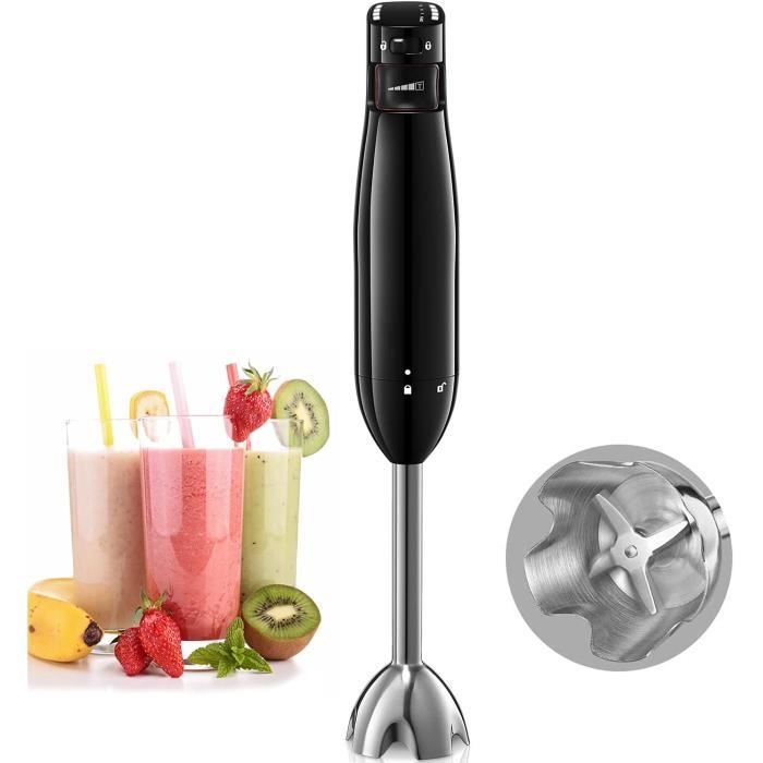 Mixeur 1000W - Mélangeur à Immersion d'Aliments - Vitesse Continue et Turbo- avec 4 Lames