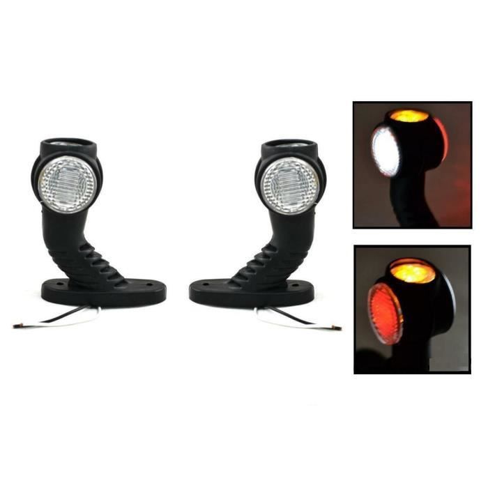 2x 12V/24V LED Feux de Gabarit Lateraux Blanc Orange Rouge Remorque Caravane Bus