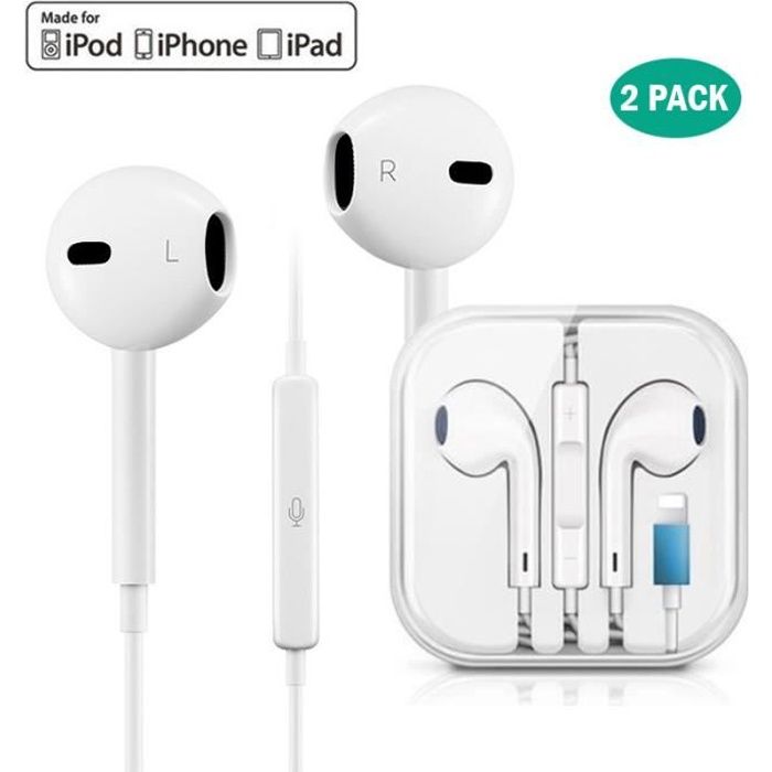 2pc Écouteur Kit Piéton Micro Volume pour Iphone 7/8/X/XS/XSMAX/11/11PRO/11PROMAX