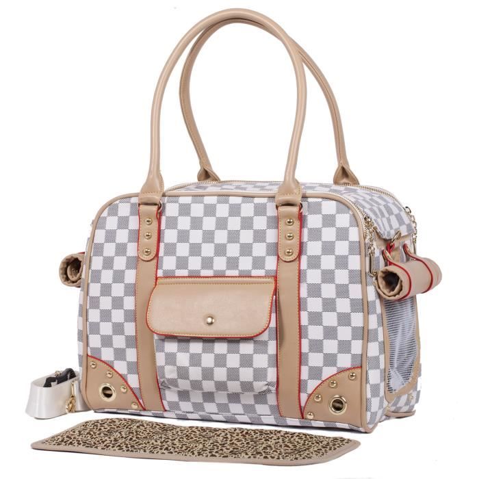 Sac de transport pour Chien Sac à main de transport Panier de transport Blanc PC09