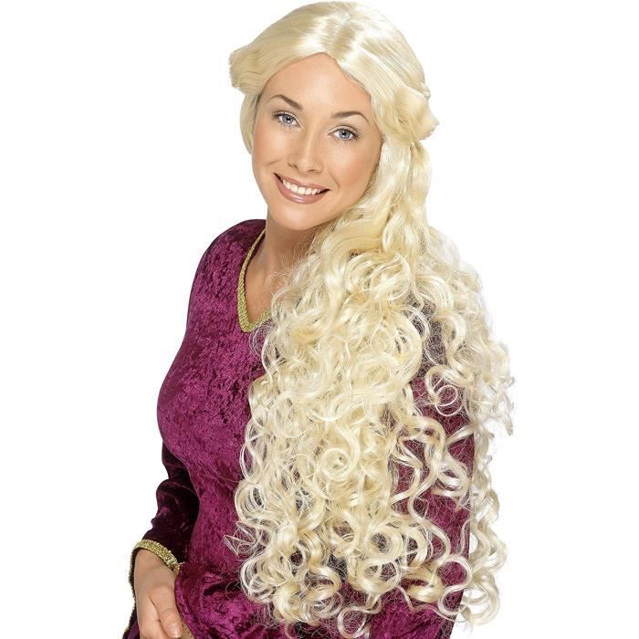 AUCUNE Perruques et postiches pour adultes Smiffys Perruque renaissance, blonde, cheveux très longs, avec raie 70167