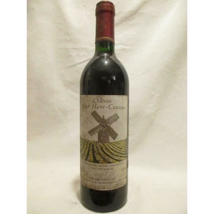 médoc château tour haut-caussan cru bourgeois rouge 1988 - bordeaux