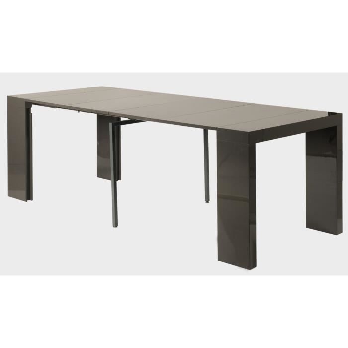 TABLE CONSOLE EXTENSIBLE LAQUEE NOIRE