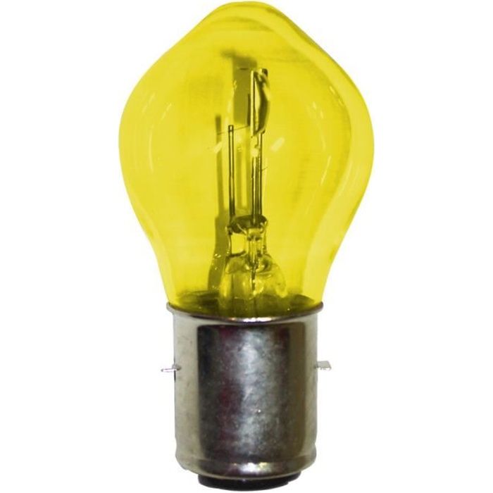 AMPOULE 6V 25/25W BA20D JAUNE VINTAGE ANCIEN COLLECTION MOTO MOBYLETTE PHARE