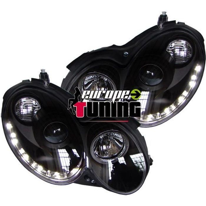 phares design, set W209, 02-09 noir SET COMPLET pour: Mercedes CLK C209 02->>