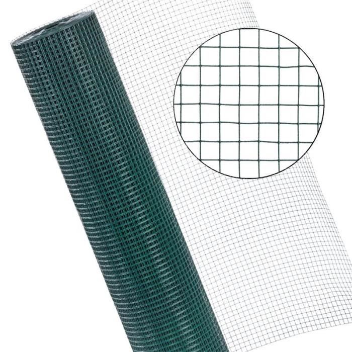 Fil de fer pour volière 4 angles 1x10 m cage 12x12 grillage pour clôture vert ESTEXO