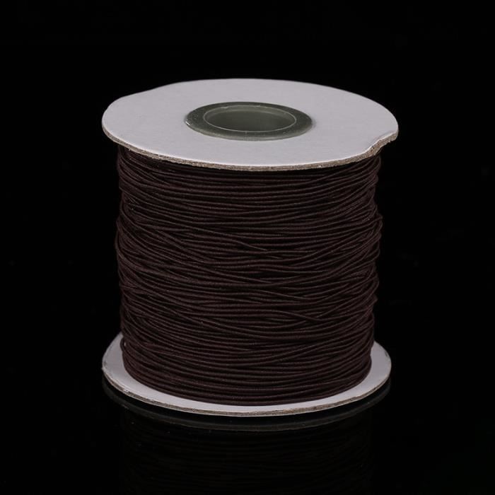 brown -Cordon élastique rond de 1mm, perles, fil extensible, ficelle, corde pour la fabrication de colliers, bracelets, bijoux, Z64