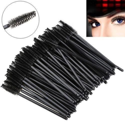 Beau 100 pcs jetables cils brosse mascara baguettes applicateur spoolers maquillage mini 100 pcs jetables cils brosse mascara