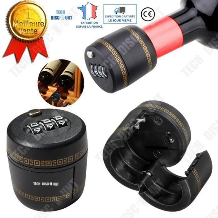 TD cadenas bouteille code 3 chiffres bouchon vintage a combinaison serrure verrou vin champagne alcool capuchon verrouillage I0149A