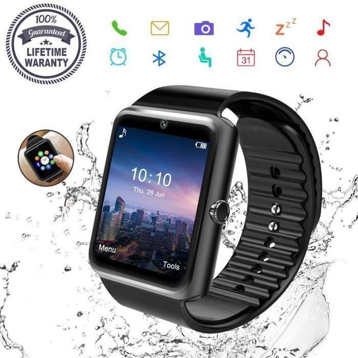 Montre Connectée Bluetooth Smartwatch Meilleur Montre Intelligente Sport pas cher etanche pour Android pour Femme Homme EnfantMKK30