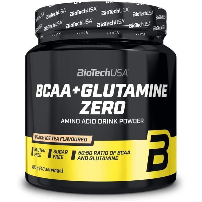BCAA + Glutamine Zero Paquet de 1 x 480g Régénération musculaire Acides Aminés à Chaîne Ramifiée (Lemon) 73