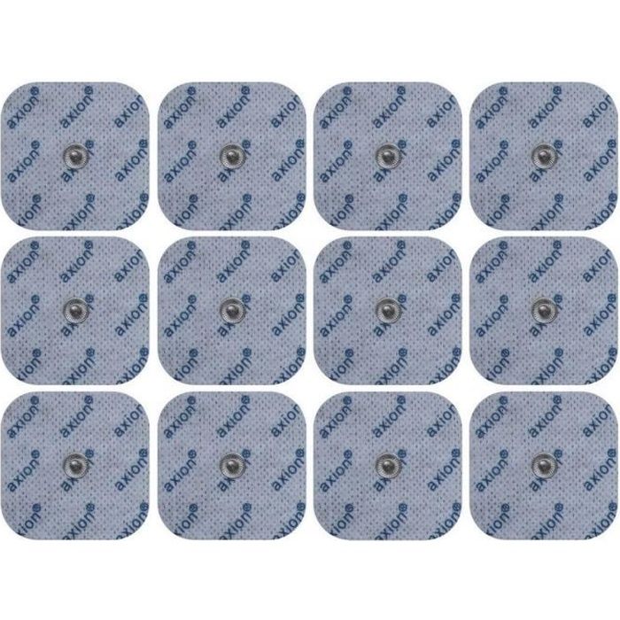 Sanitas/Beurer - 12 électrodes 45x45 mm compatibles Sanitas SEM 40/41/42/43/44 et Beurer EM40/41/49/80 TENS-EMS - Connecteurs snap
