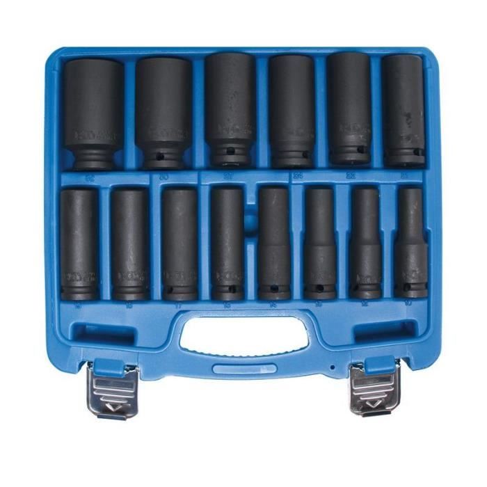 Jeu de douilles à choc, six pans 12,5 mm (1/2-) 10 - 32 mm 14 pièces