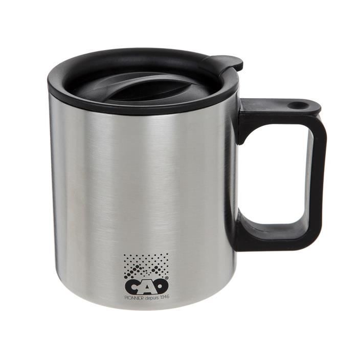 CAO CAMPING Quart Inox double paroi - 0,4 L - Gri et noir