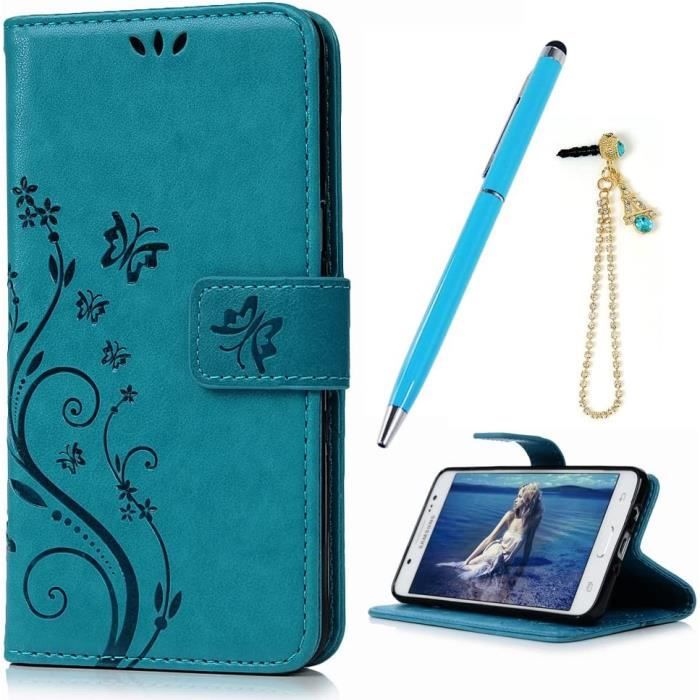 Coque Samsung Galaxy J5 2016, Coque Galaxy J5 2016 Flip Cover Cuir Premium PU TPU Silicone Case Souple Protection PortefAKM-N121