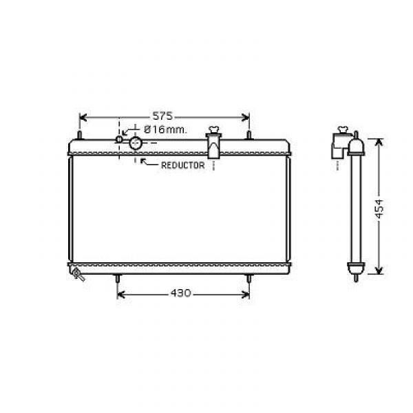radiateur eau PEUGEOT 407, 04->> 380x704 CITROEN 8424303-AU5438