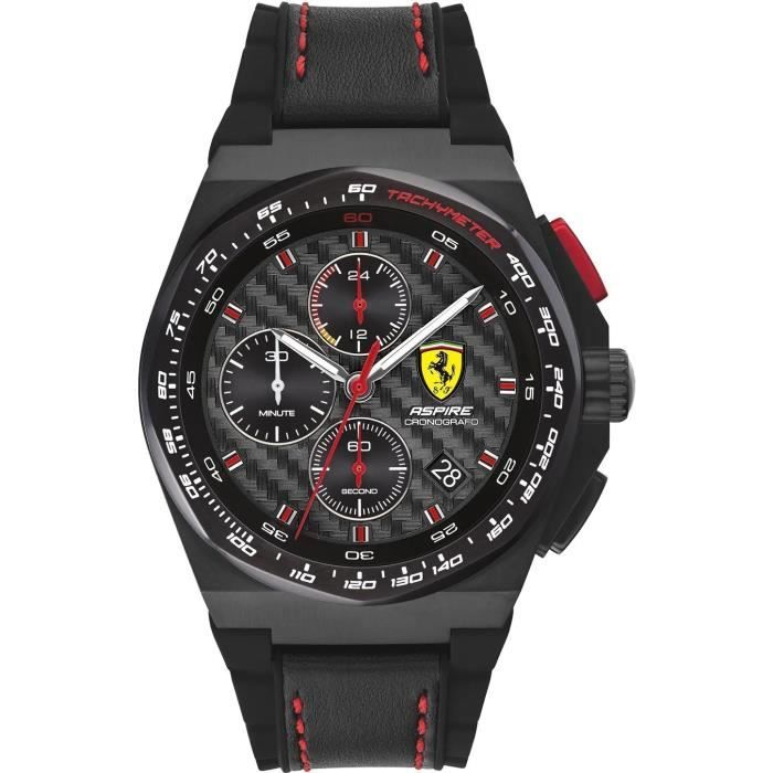Ferrari - Montre Hommes - Quartz - Chronographe - Bracelet Silicone Noir - 0830792