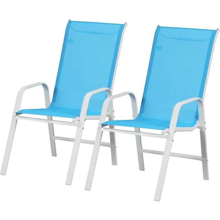 Fauteuil jardin Textilène -Cordoba- - Phoenix - Bleu - Lot de 2