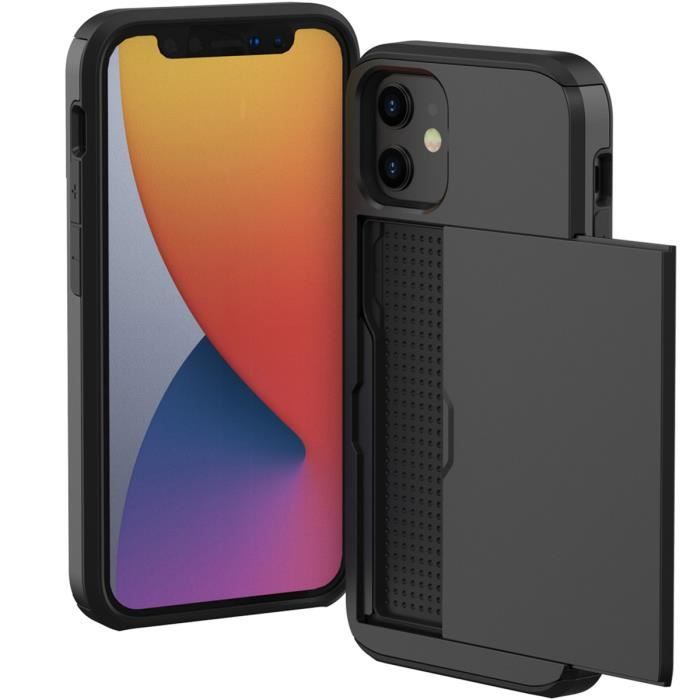 Coque arrière avec porte-cartes iPhone 12 Mini Noir iMOSHION®