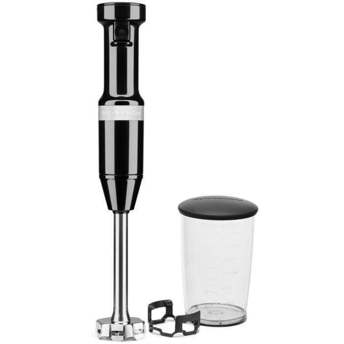 KITCHEN AID 5KHBV53EOB - Mixeur plongeant avec fil Classic KitchenAid - Axe mélangeur amovible avec lame en acier inoxydable - Noir