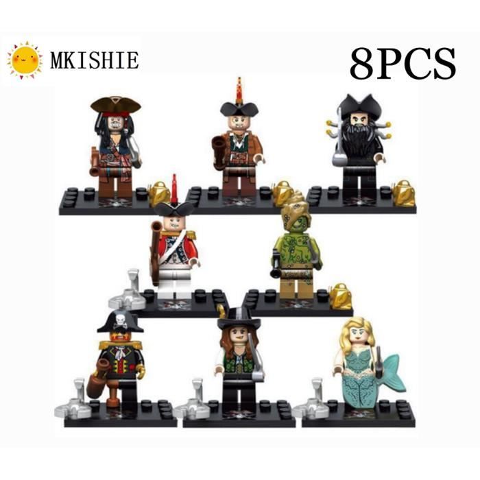 Pirates des Caraïbes Figurine, Educatif Jouets Cadeau Noël Anniversaire Figurines pirate Blocs de Construction Enfants