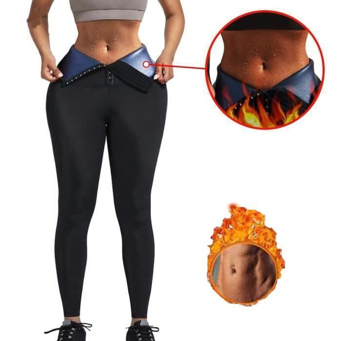 Pantalon de Sport Minceur Sauna Pants Leggings Néoprène Sauna Taille Réglable Latérales Leggings