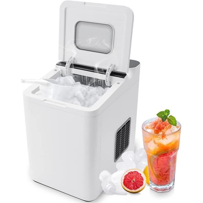 RELAX4LIFE Machine à Glaçons 15kg en 24H Auto-Nettoyage,Machine à Glaçons de Comptoir 9 Glaçons en 8Min Ice Maker,32x23x32,5cm,Blanc