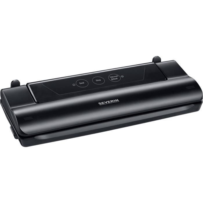 SEVERIN FS3610 Soude-sac compact - Mise sous vide et soudure automatiques - Conserve les aliments frais 8 fois plus longtemps / Noir