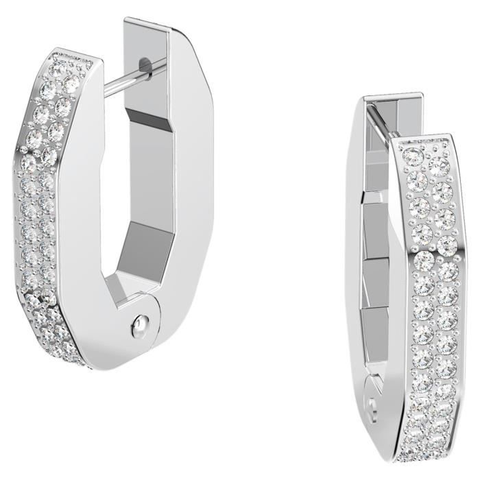 Boucles d'Oreilles femme - SWAROVSKI - Créoles Dextera Swarovski - Couleur de la matière:Blanc