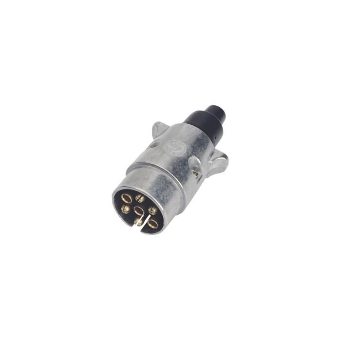 Fiche mâle métal 7 plots - 12 V