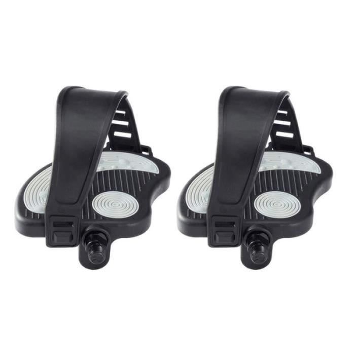QN28670-PéDales de VéLo D'Exercice avec Sangles pour VéLo de Spin et VéLo D'Appartement Stationnaire D'IntéRieur, 9-16 Pouces