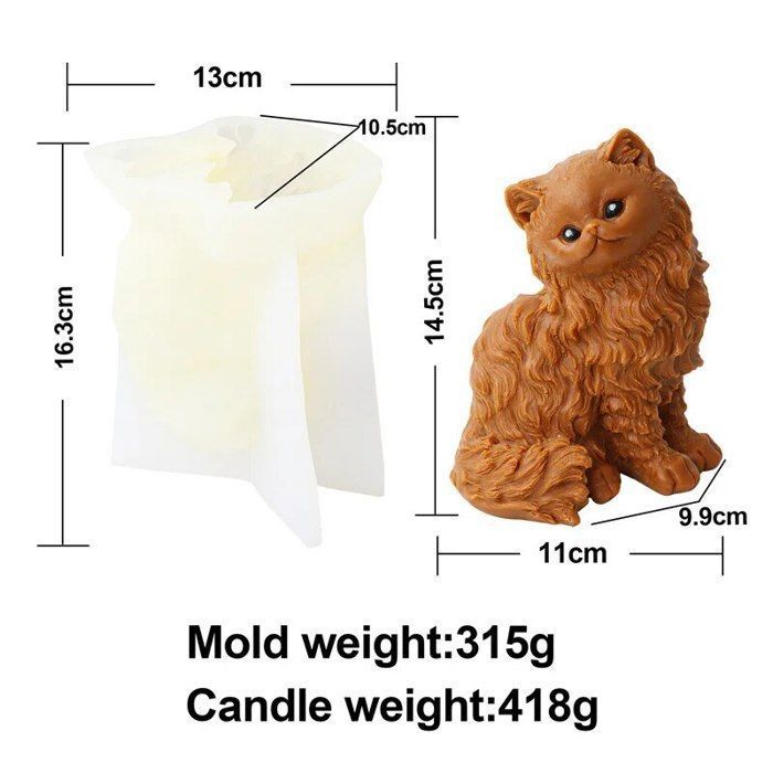 Moule En Silicone 3D Chien Carlin - Pour Chocolat, Savon, Bougies, 8x14 Cm