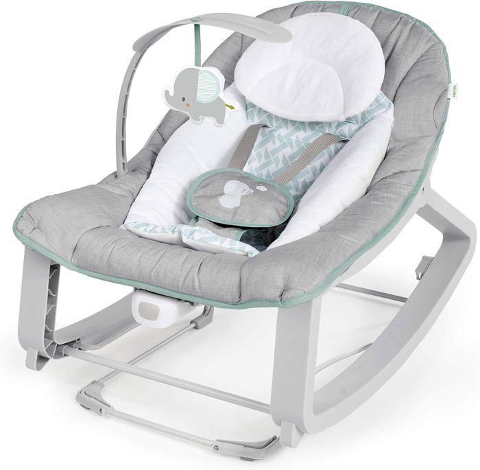 Transat de bain Bright Starts Rocker évolutif Rosy Rainbow, vibrations