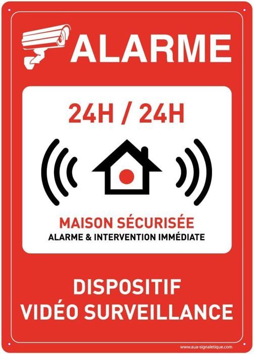 Panneau Prépercé Avec Angles Arrondis Alarme 24H/24H Maison — free download