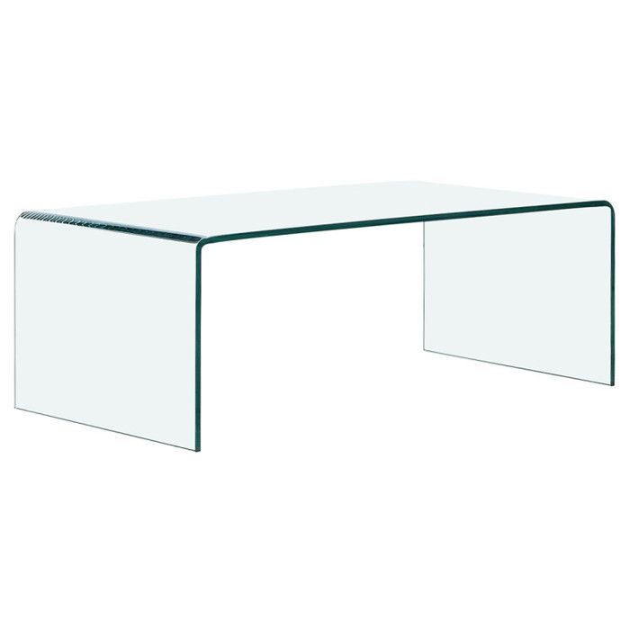 Table basse rectangulaire L. 110 cm en verre trempé - ICE Meubletmoi Table basse rectangulaire L. 110 cm en verre trempé - ICE Meubletmoi