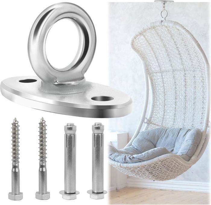 Crochet Plafond Inox 304 – Charge 450 Kg, Pour Hamac, Chaise Suspendue, Sac De Boxe, Yoga