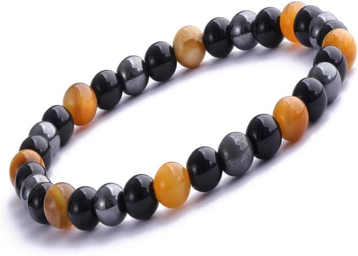 Bracelet œil De Tigre Doré 6 Mm - Pierre Naturelle, Neuf Avec étiquettes, Marque OxcmoBijoux