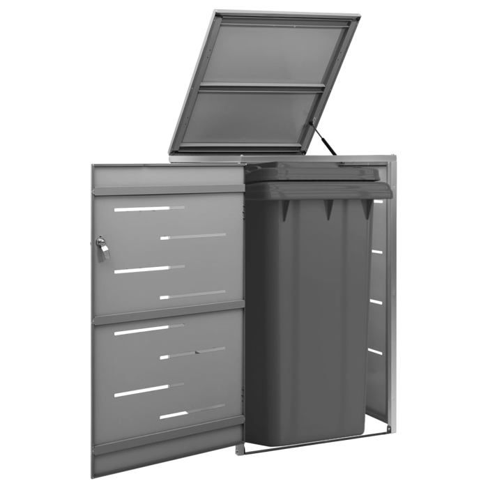 Abri pour poubelle-Cache poubelles 69x775x1125 cm Inox 391560