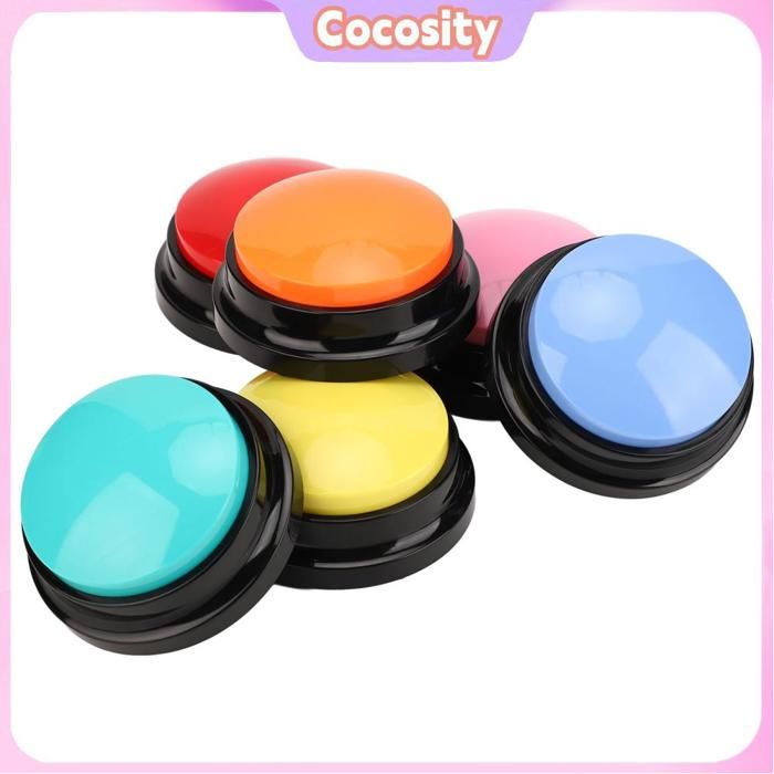 Meilleurs prix pour Cocosity 6pcs Bouton Enregistrement Chien Multifonction Portable 30s Enregistrement Boutons de Parole pour Chats Chiens Animaux