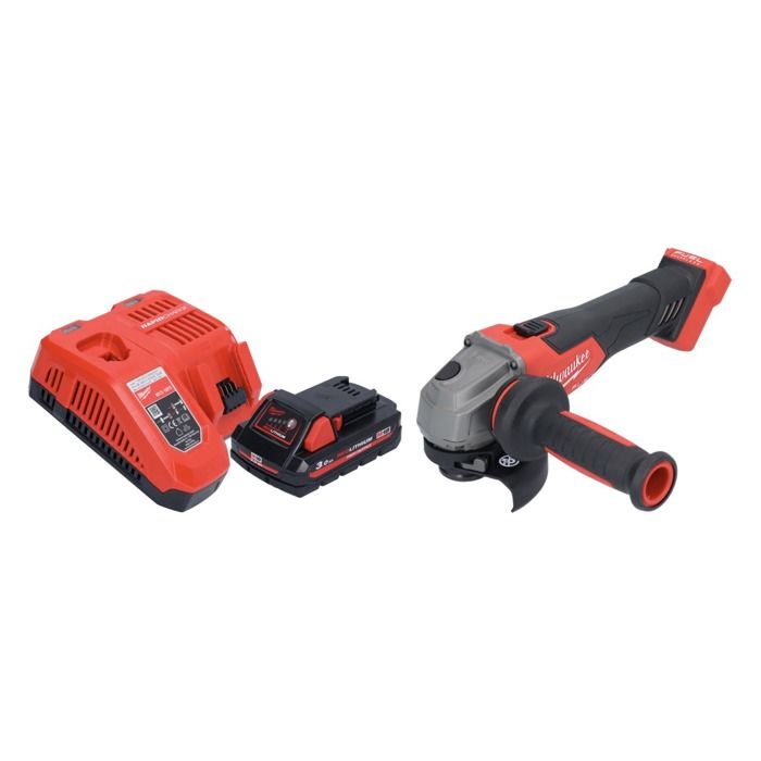 Meuleuse dangle sans fil Milwaukee M18 FSAG115X Brushless Batterie 30 Ah Chargeur rapide
