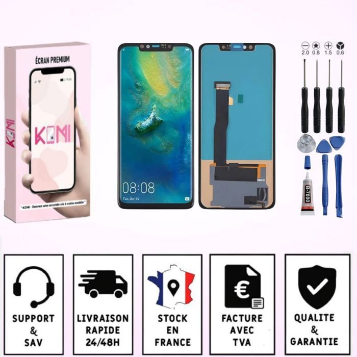 Kit écran LCD + Vitre Tactile Pour Huawei Mate 7 / 8 / 20 Pro - Couleurs Noir, Blanc, Or, Neuf