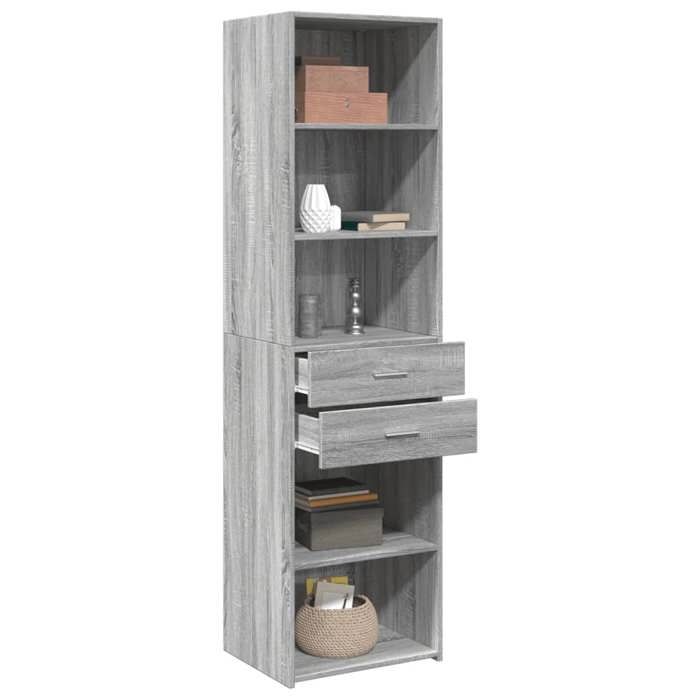 RemiseArmoire haute/Buffet haut - Décor salon/cuisine - sonoma gris 50 x 42 5 x 185 cm bois dingénierie *aspect pratique5081559