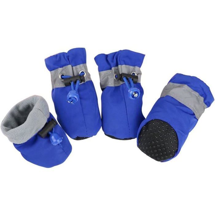 Chaussures pour Chien - PZCC - Bottes Impermeables - Antidérapantes - Chaudes - Pour Petits Chiens et Chats