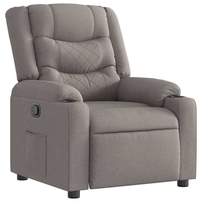 SARA@Fauteuil inclinable - Régler manuellement - accoudoirs - Taupe Tissu HO38963