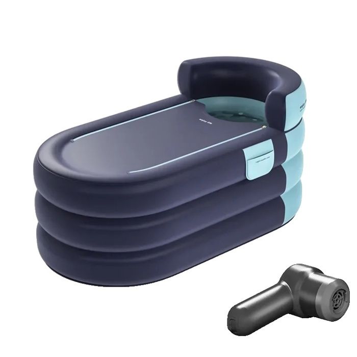 Baignoire Gonflable Taille Spacieuse de 1.6M Matériau PVC Durable 16 M Bleu