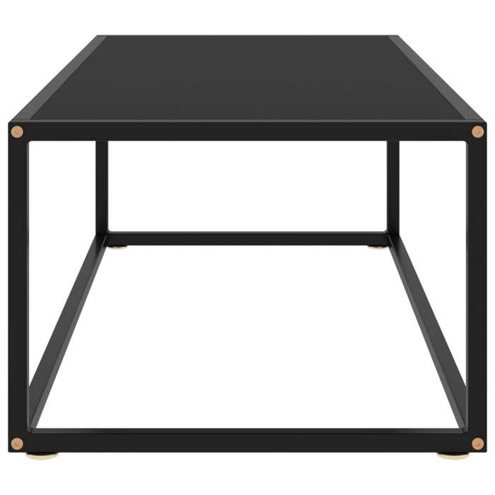 Table basse en verre - vidaxl - Noir - 100x50x35 cm - Verre trempé - Épaisseur de verre 5 mm - Rectangulaire